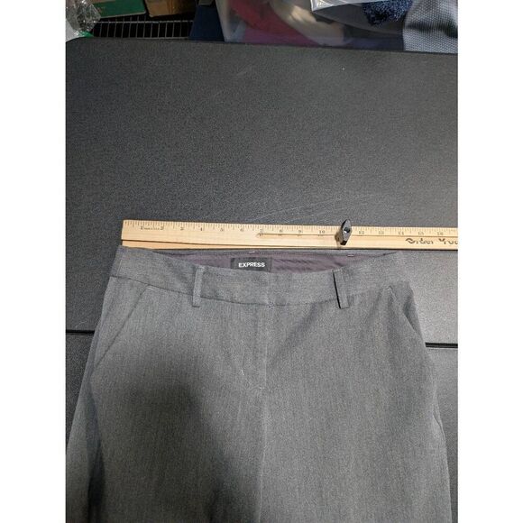 Express Columnist Ankle Mid Rise Pants Size Gray Flat Front Pockets Womens Size - Picture 4 of 6